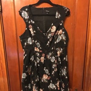 Black floral structures torrid dress